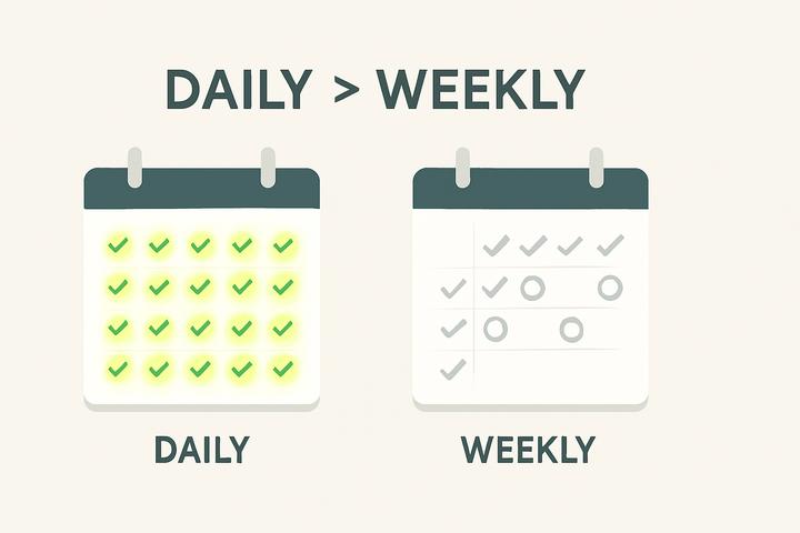 의지력의 역설: 왜 매일이 매주보다 쉬울까?